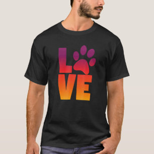 Camiseta Perros de amor Paw Summer Sunset Perro de impresió