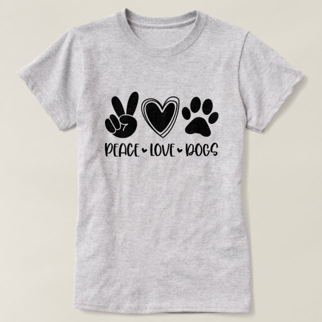 Camiseta Perros de amor por la paz (Diseño del anverso)
