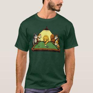 Camiseta Perros de billar Juego de billar de 8 bolas Jugado