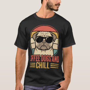 Camiseta Perros de café y pug retro relajado