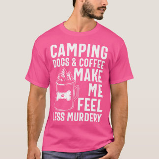 Camiseta Perros De Camping Vintage Y Café Me Hacen Sentir M