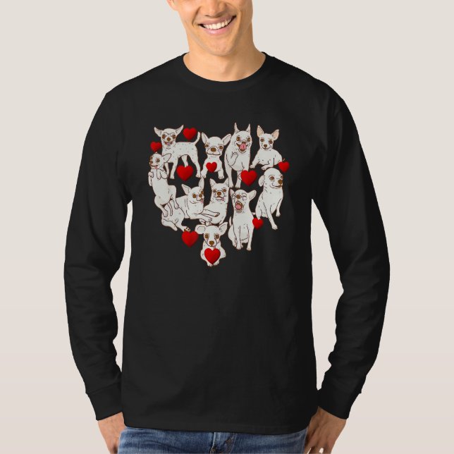 Camiseta Perros de Chihuahua de corazón grande lindo Valent (Anverso)