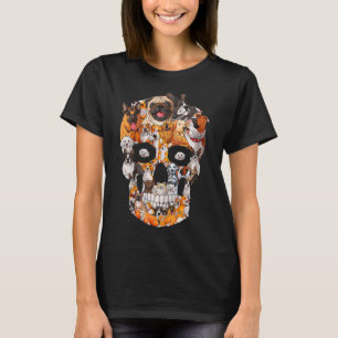 Camiseta Perros de cráneo de perro Paw Lover Halloween Dog 