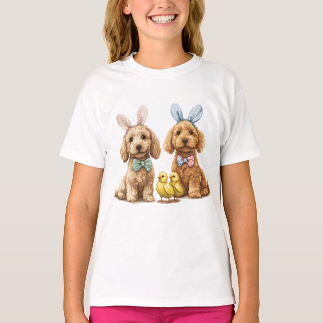 Camiseta Perros de Easter Goldendoodle (Anverso)