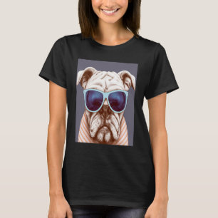 Camiseta Perros de gafas de sol de bulldog 2