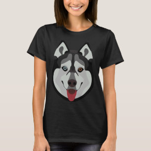 Camiseta Perros de ilustracion enfrentan Husky Siberiano