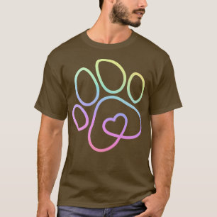 Camiseta Perros de la garra del perro del arcoiris raza del