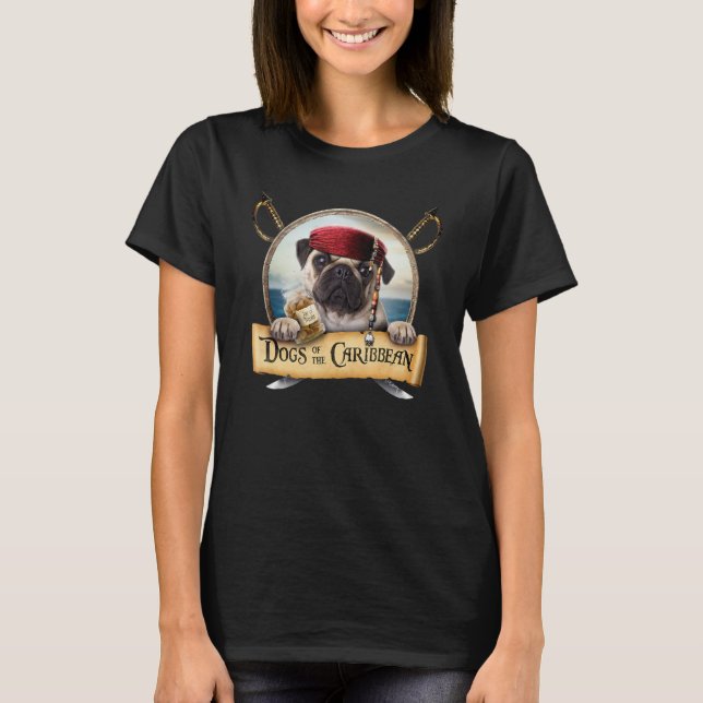 Camiseta Perros De Los Navidades Caribeños De La Pirata Cut (Anverso)