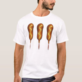 Camiseta Perros de maíz caliente con pollo frito de mostaza