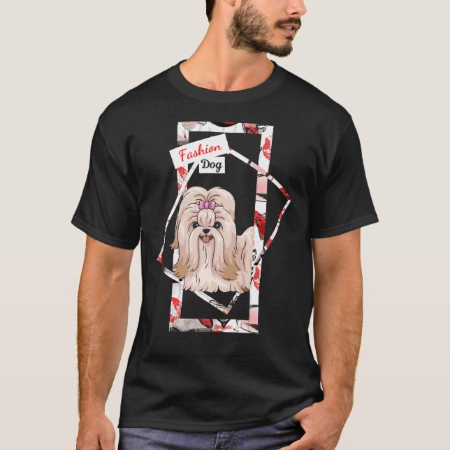 Camiseta Perros de moda Shih Tzu (Anverso)
