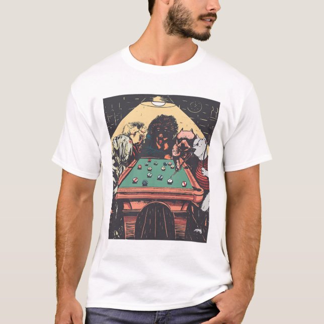 Camiseta Perros De Noche De Juego En Billiards Pool Table S (Anverso)