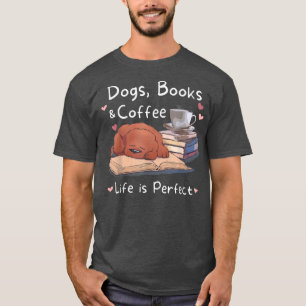 Camiseta Perros de papá mamá perro libros hombres de café m