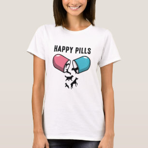 Camiseta Perros de pastillas felices