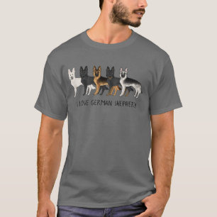 Camiseta Perros de pastores alemanes muy buenos que amo a l