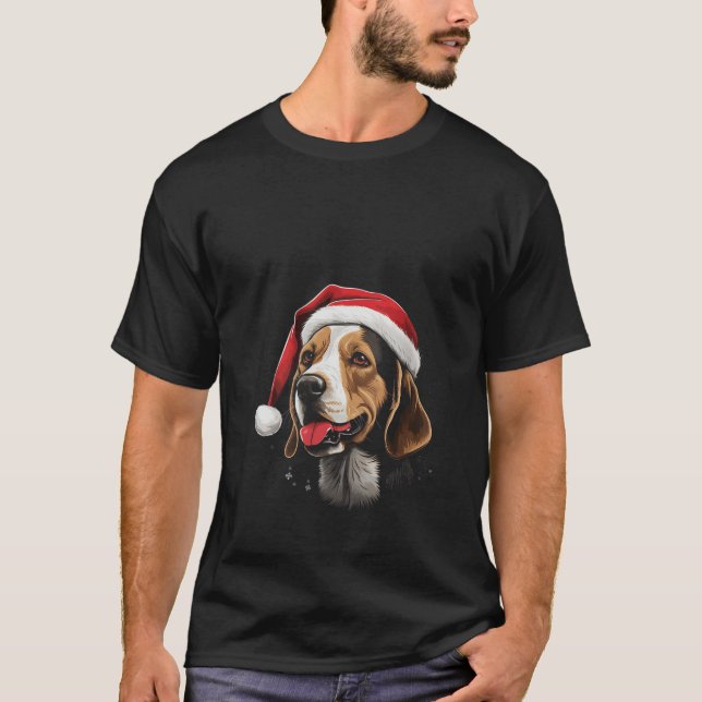 Camiseta Perros de perro de Beagle Navidades caminando maes (Anverso)