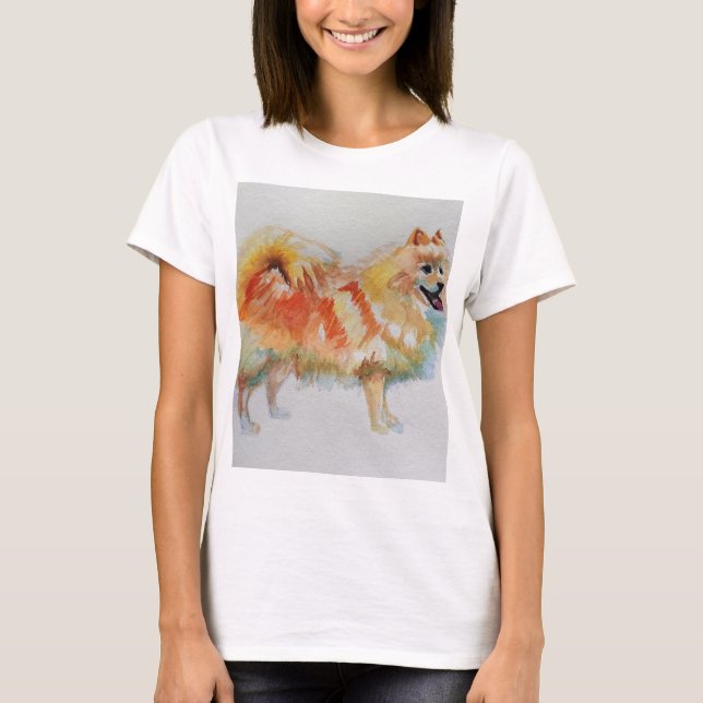 Camiseta Perros de perro de color pomerano Spitz alemanes (Anverso)