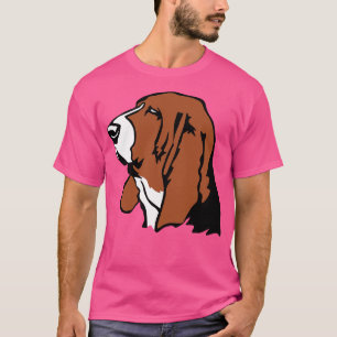 Camiseta Perros de perro de la cabeza del hongo basset