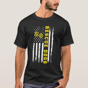Camiseta Perros de Rescate Rescate de Perros Bandera Americ
