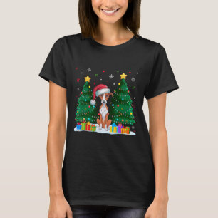 Camiseta Perros de Whippet Amantes de Santa Hat Navidades f