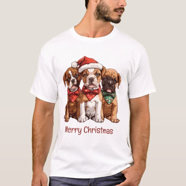 Camiseta Perros del Boxer navideño (Anverso)