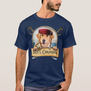 Camiseta Perros Del Caribe - Cute Golden Retriever Pira