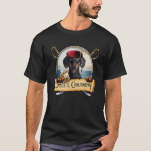 Camiseta Perros Del Caribe Cute Negro De Pelo Corto Dachs