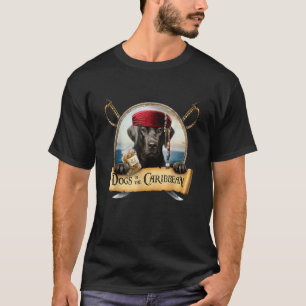 Camiseta Perros Del Caribe Cute Pirata De Labrador Negro