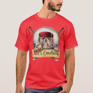 Camiseta Perros Del Caribe - Pirata Cute Beige Shih Tzu