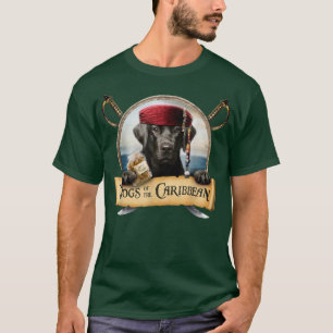 Camiseta Perros Del Caribe - Pirata Cute Negro De Labrador