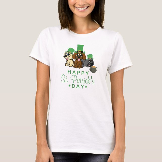 Camiseta Perros del Día de San Patricio, Gorras de Leprecha (Anverso)