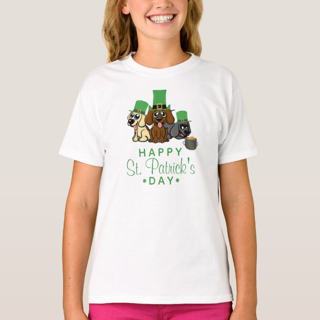 Camiseta Perros del Día de San Patricio, Gorras de Leprecha (Anverso)