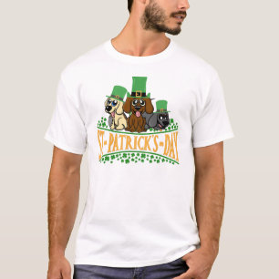 Camiseta Perros del Día de San Patricio Leprechaun Gorra S