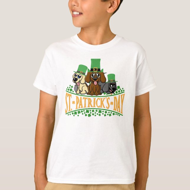 Camiseta Perros del Día de San Patricio Leprechaun Gorra Sh (Anverso)
