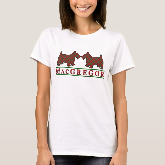 Camiseta Perros del escocés del tartán de MacGregor del (Anverso)