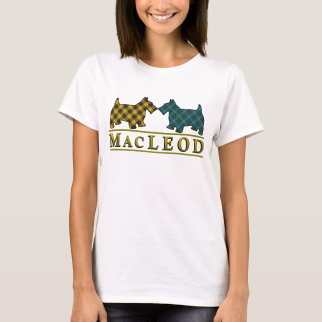 Camiseta Perros del escocés del tartán de MacLeod del clan (Anverso)