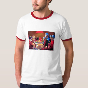 Camiseta Perros del póker: Pellizcado con cuatro as