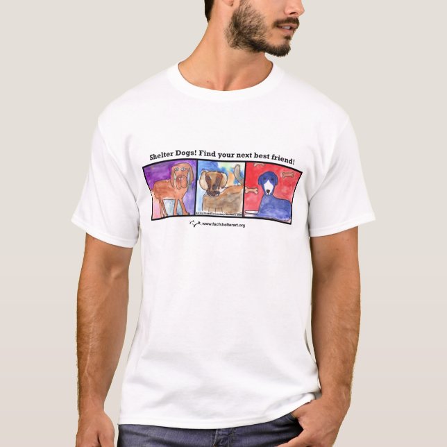 Camiseta ¡Perros del refugio! ¡Encuentre a su mejor amigo (Anverso)