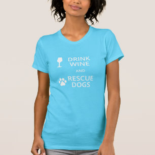 Camiseta Perros del rescate del vino de la bebida