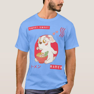 Camiseta Perros divertidos divertidos con F de fideos japon