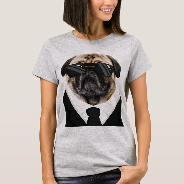 Camiseta Perros divertidos en negro (Anverso)