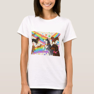 Camiseta Perros divertidos y bonitos con arco iris