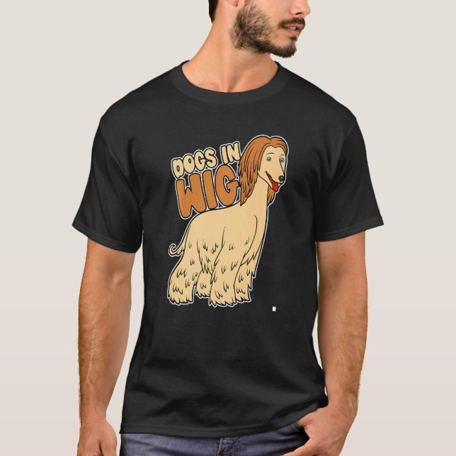 Camiseta Perros En El Cabello Falso De La peluca (Anverso)