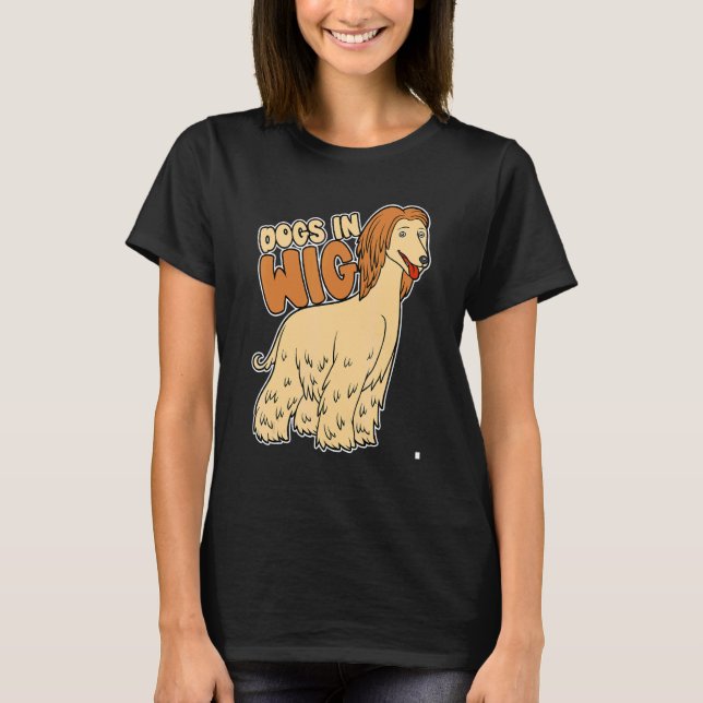 Camiseta Perros En El Cabello Falso De La peluca (Anverso)