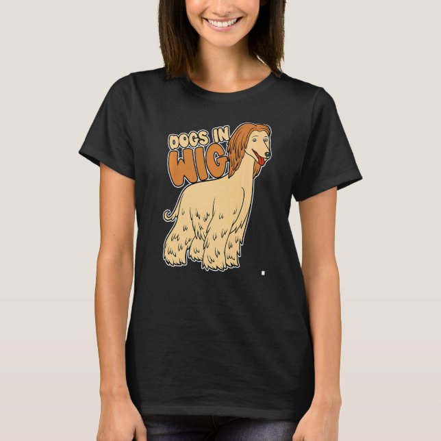 Camiseta Perros En El Cabello Falso De La peluca (Anverso)