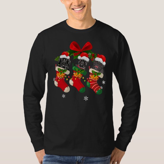 Camiseta Perros En Navidades Socks Pit Bull (Anverso)