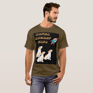 Camiseta Perros espaciales divertidos y cohetes con sueños