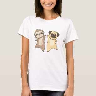 Camiseta Perros espumosos de perro de pug adoran a los perr