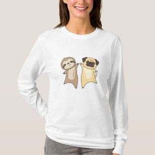 Camiseta Perros espumosos de perro de pug adoran a los perr