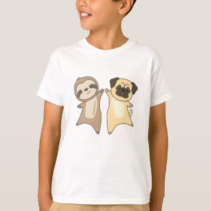 Camiseta Perros espumosos de perro de pug adoran a los perr