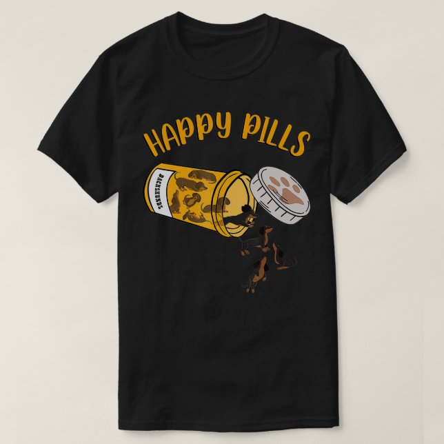 Camiseta Perros felices Dachshund Perro amo a los perros  (Diseño del anverso)